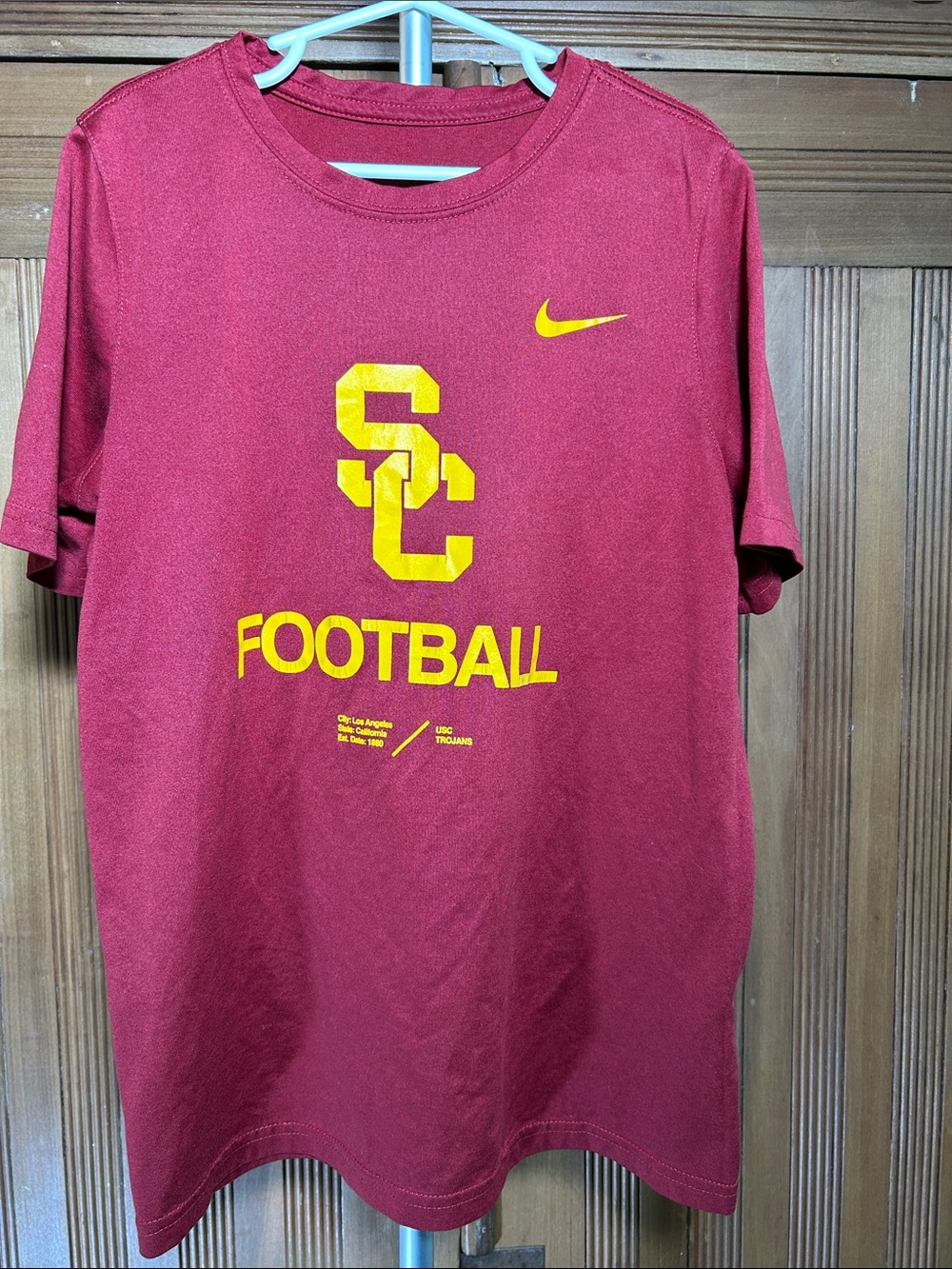 Nike “USC Cardinal” and “USC Gold” USC Football Tee Youth Size Large
